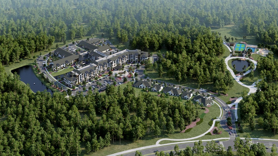 Fellowship Wildlight Aerial Entrance View